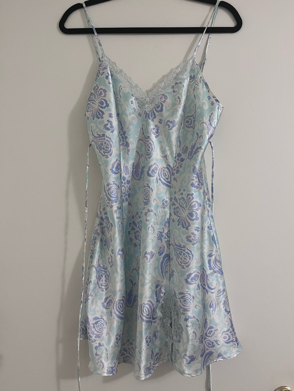 Adonna Blue and Purple Vintage Lace Slip Dress Lingerie